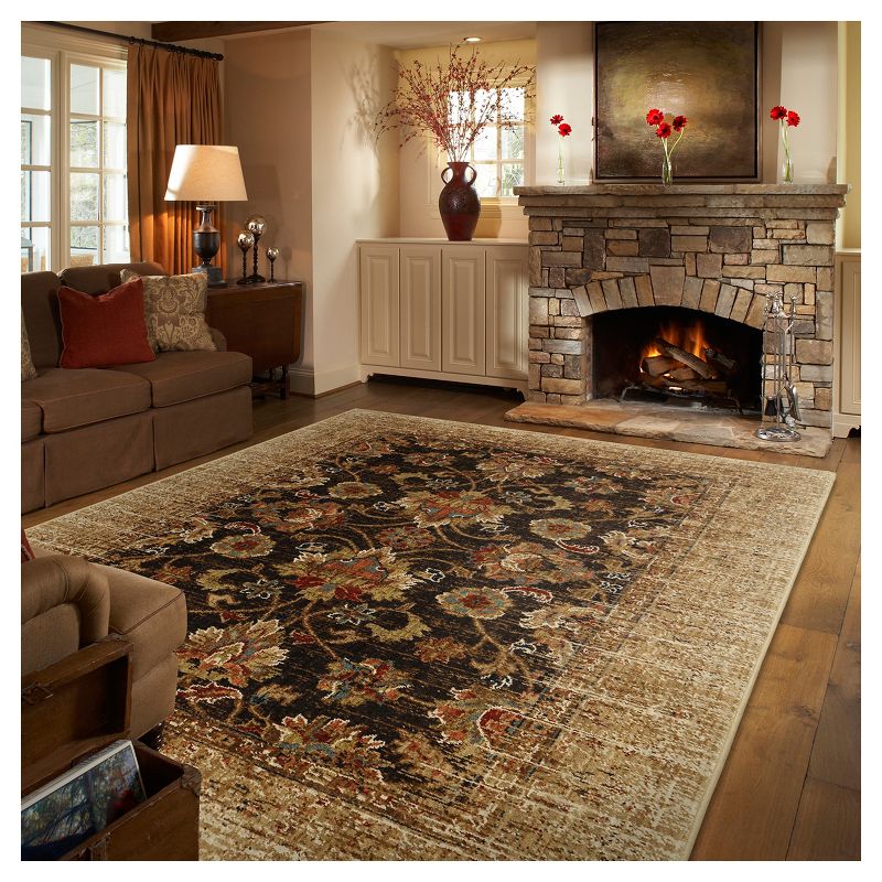 Gold Floral Woven Area Rug 5'X7' - Karastan