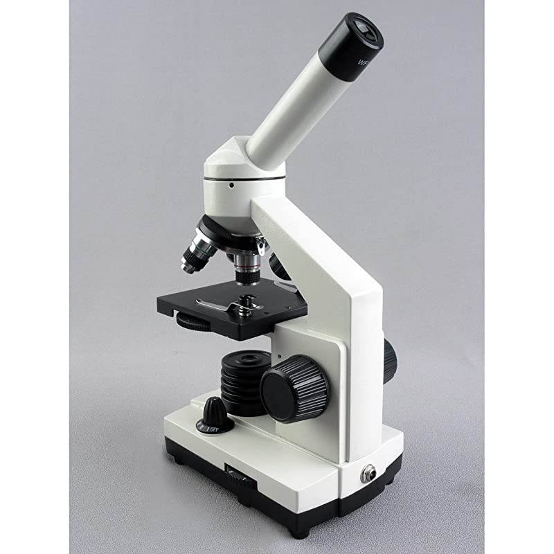 Cordless LED Metal Frame Compound Microscope w Top Bottom Lights