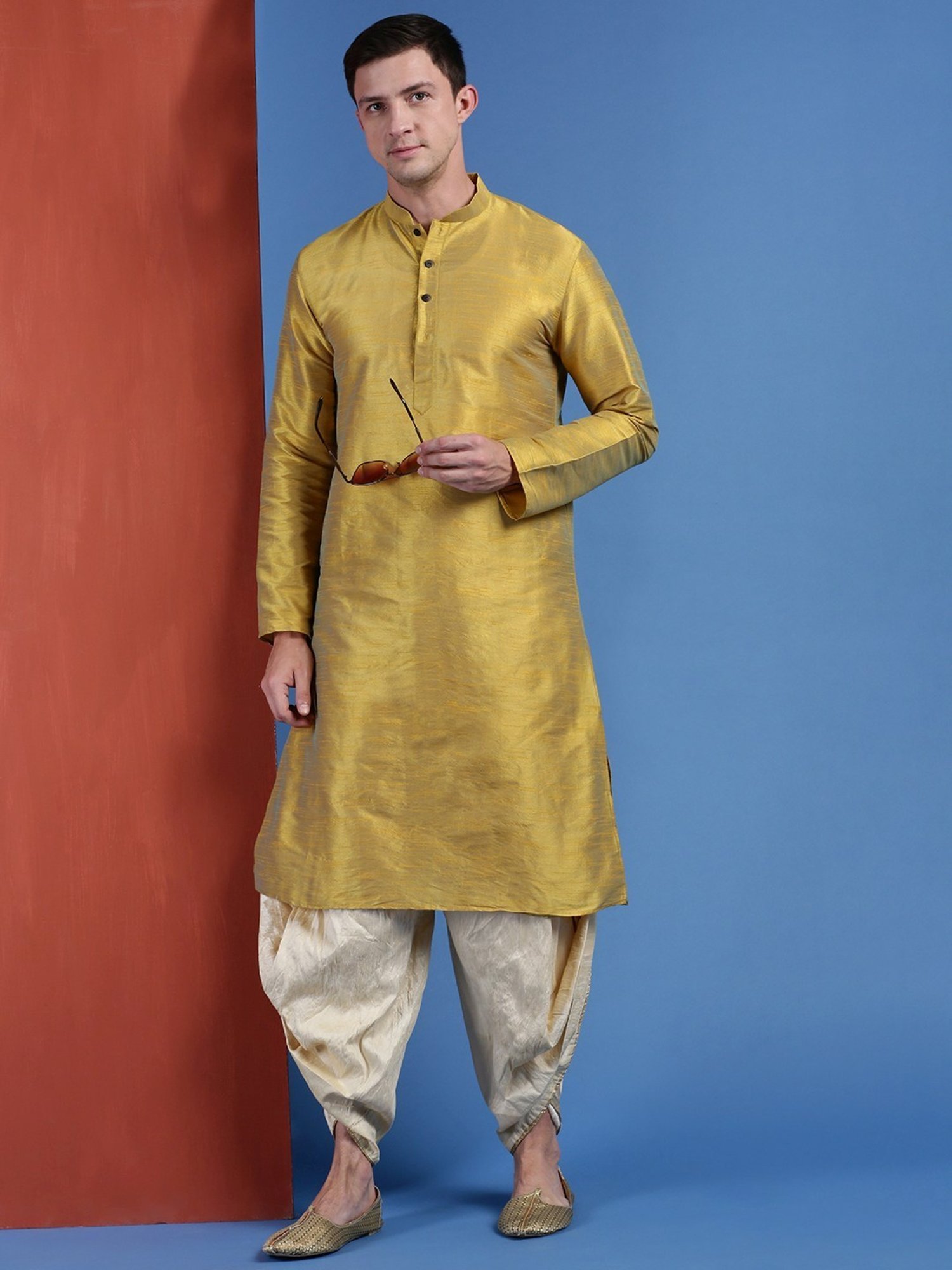 Sanwara Beige Regular Fit Embroidered Dhotis