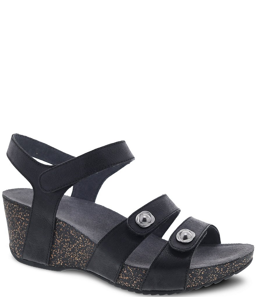 Dansko Savannah Banded Leather Wedge Sandals