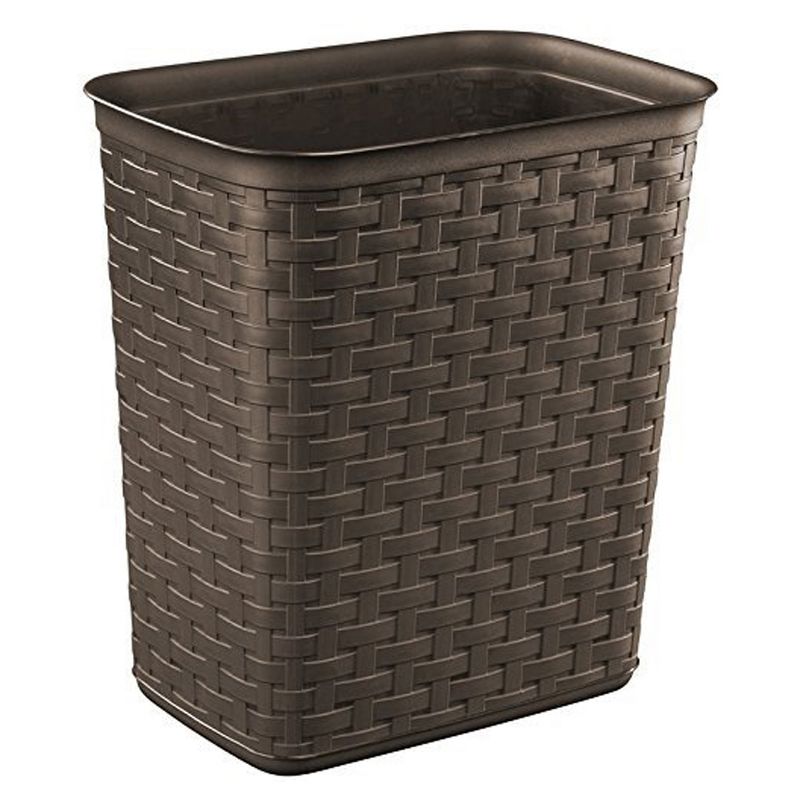Sterilite Weave 3.4 Gallon Plastic Home/Office Wastebasket Trash Can (6 Pack)