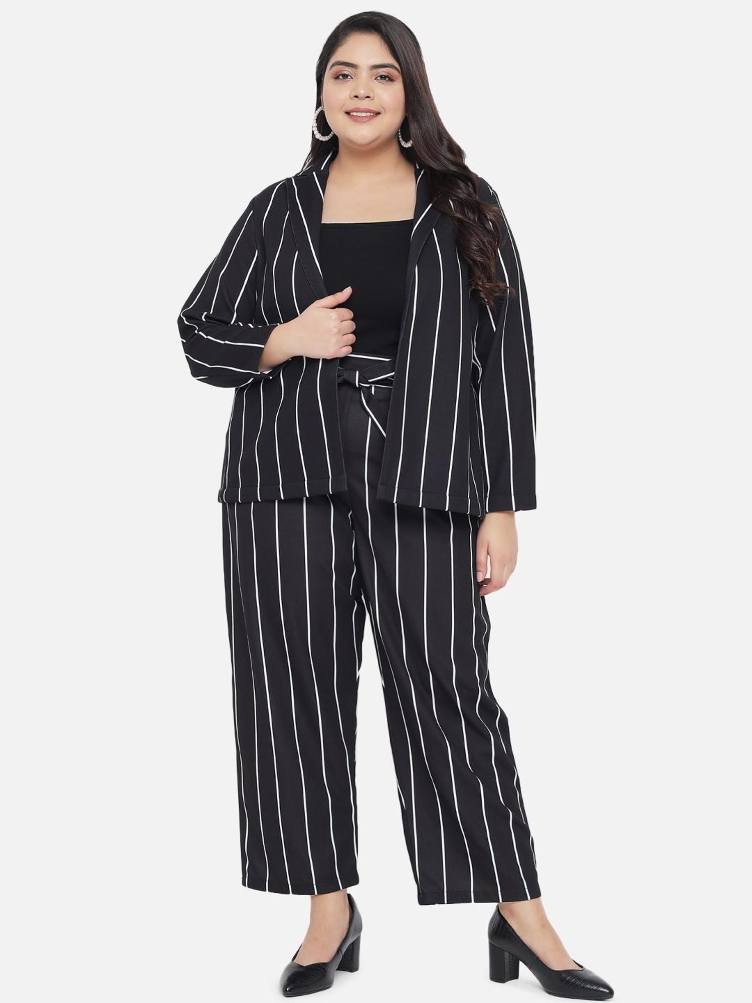 Amydus Black Striped Trousers