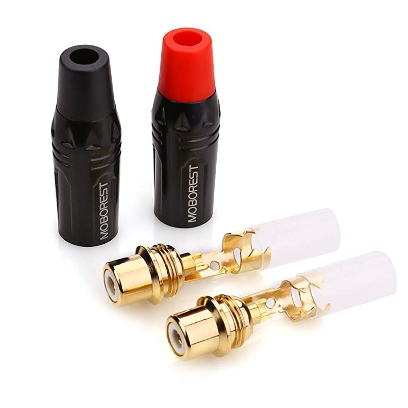 RCA Female Plug Adapter Audio Phono Gold Plated Solder 24K Gold Speaker Plugs RCA Jack Cable Connector Adapter RCA Female2pack