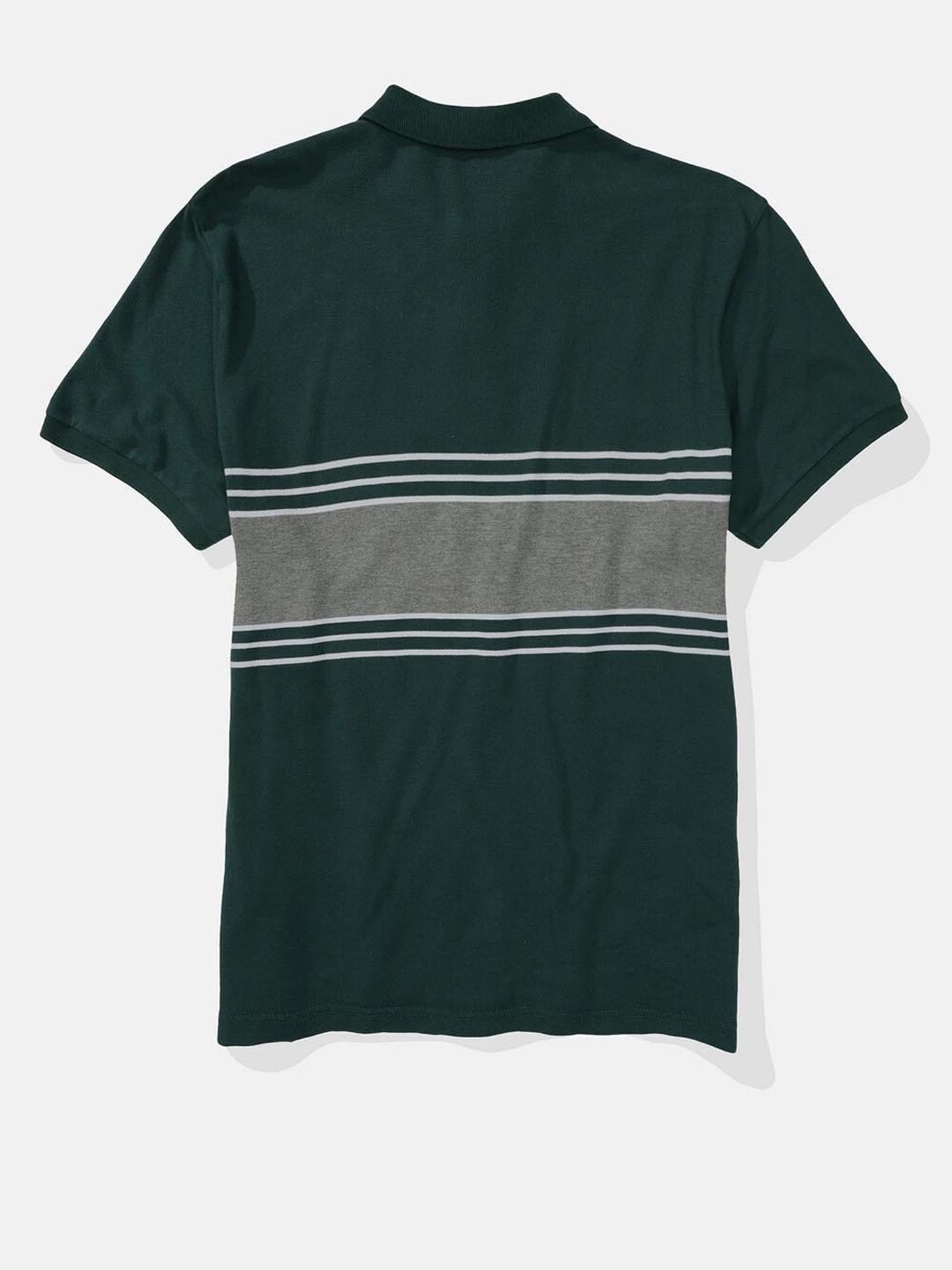 American Eagle Outfitters Green Regular Fit Colour Block Polo T-Shirt