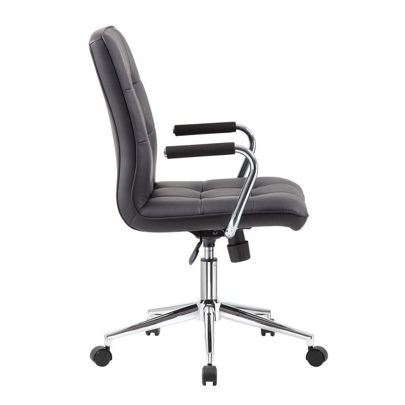 Modern Office Chair with Chrome Arms Black - Boss Office Products
