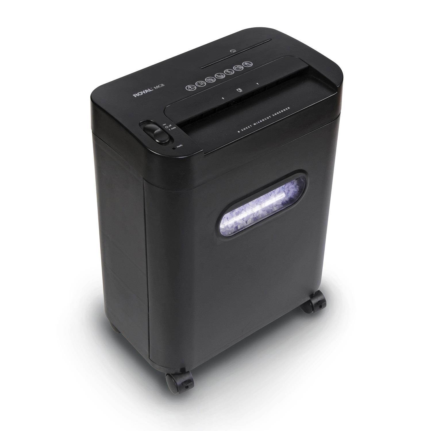 Royal - 29349C - Royal MC8 Micro-Cut Shredder (8 sheet) - Micro Cut - 8 Per Pass - for shredding CD, DVD, Credit Card,