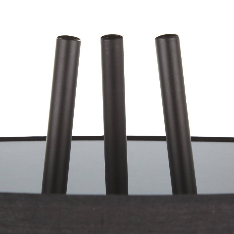 Trident Contemporary Floor Lamp with Metal and Linen Shade Black (Includes LED Light Bulb) - LumiSource