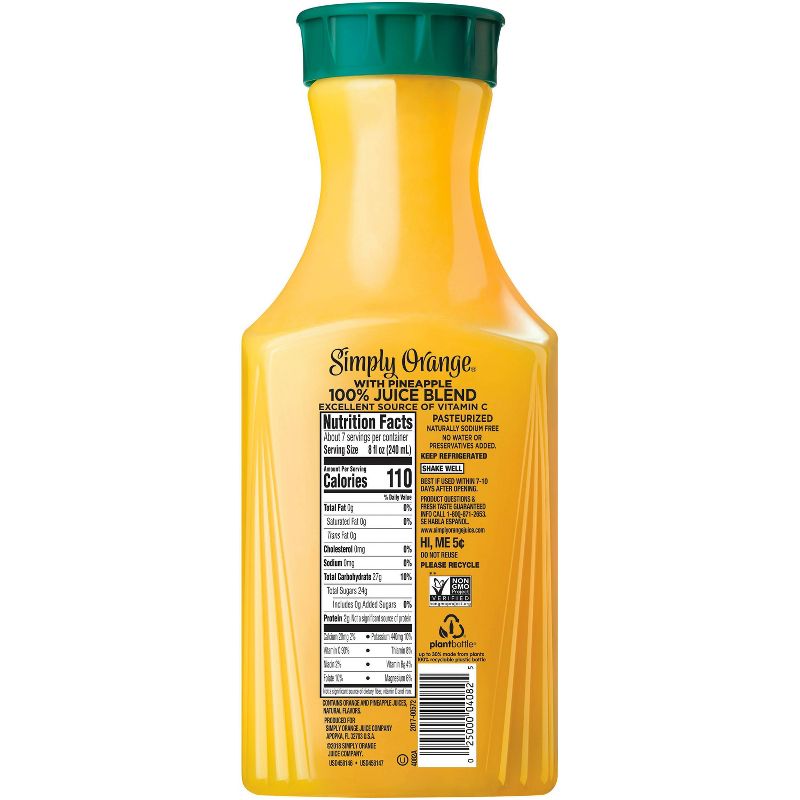 Simply Orange with Pineapple Juice Blend - 52 fl oz