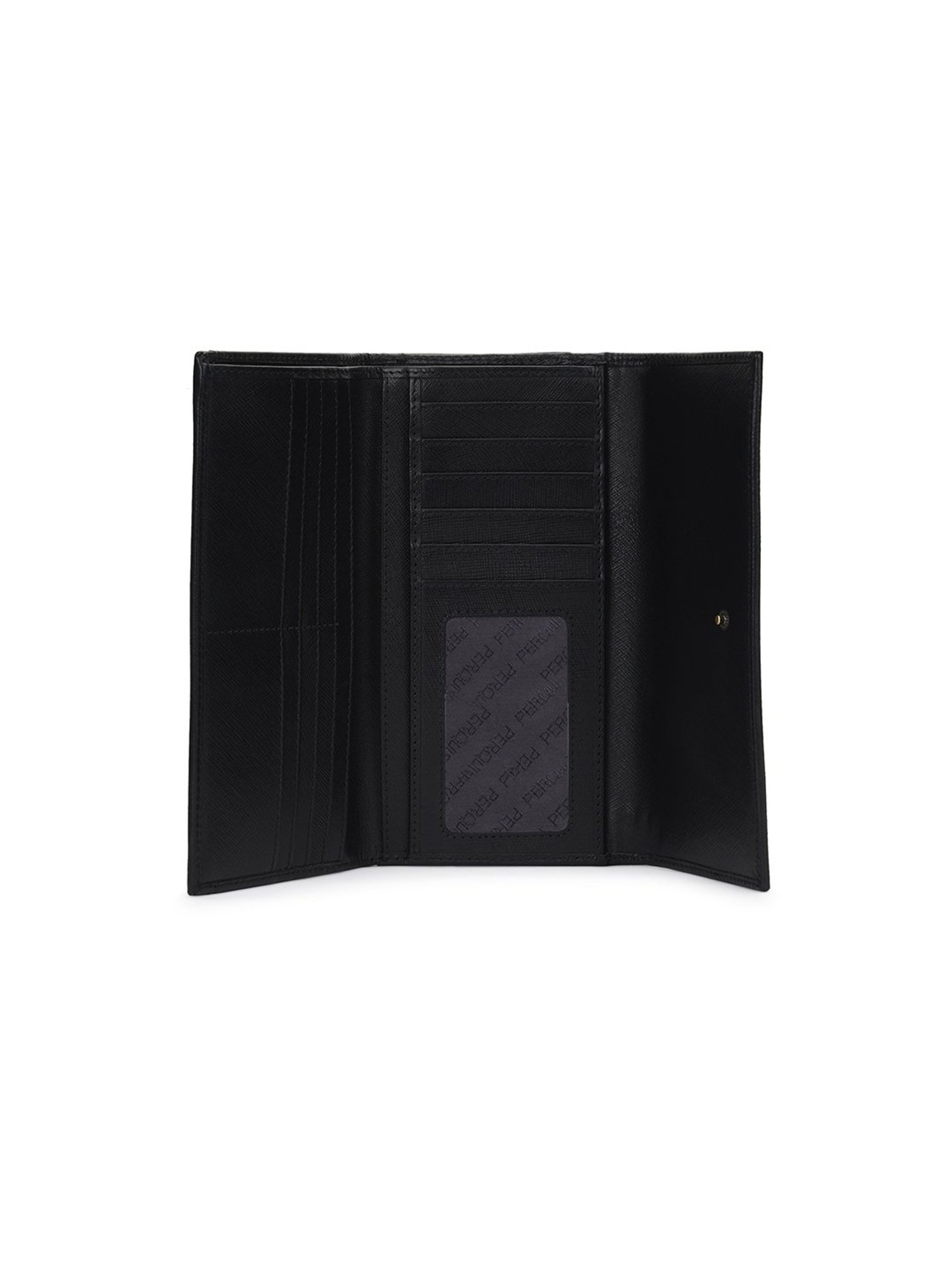 PERQUISITE LEONORA Black Textured Tri-Fold Wallet for women