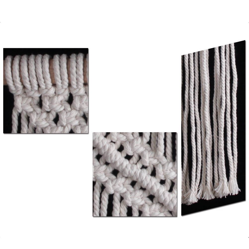 50x45cm Handmade Tassel Wall Hanging Tapestry Ornament Craft Indoor Home Hanging Decor (Beige)