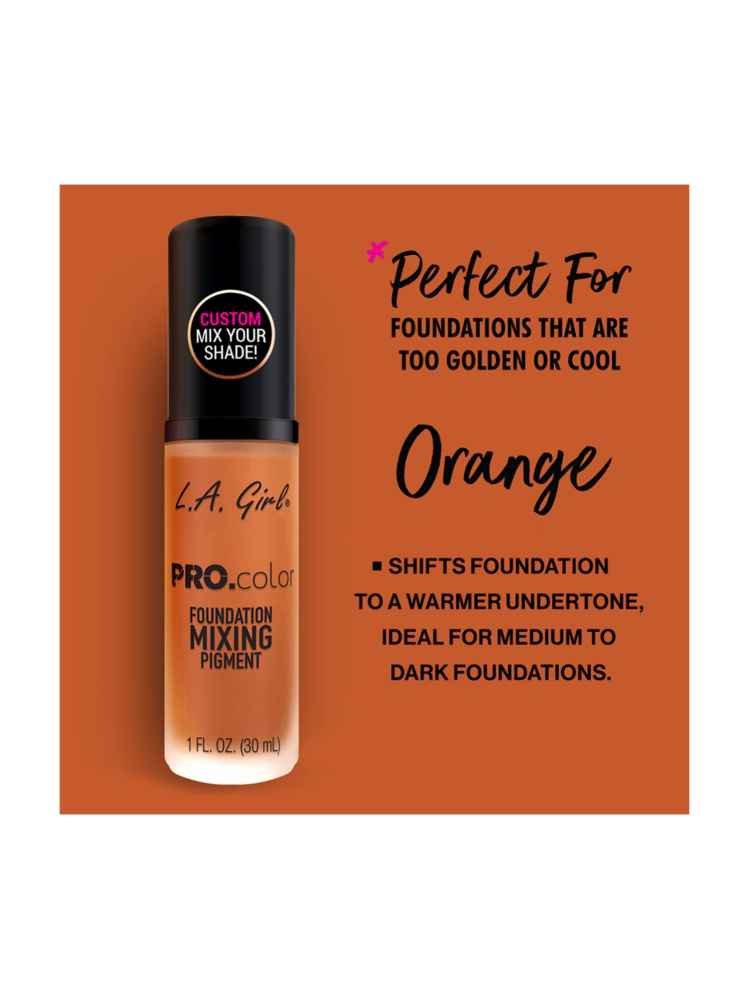 L.A. Girl PRO Color and PRO Matte Foundation Orange - 30 ml