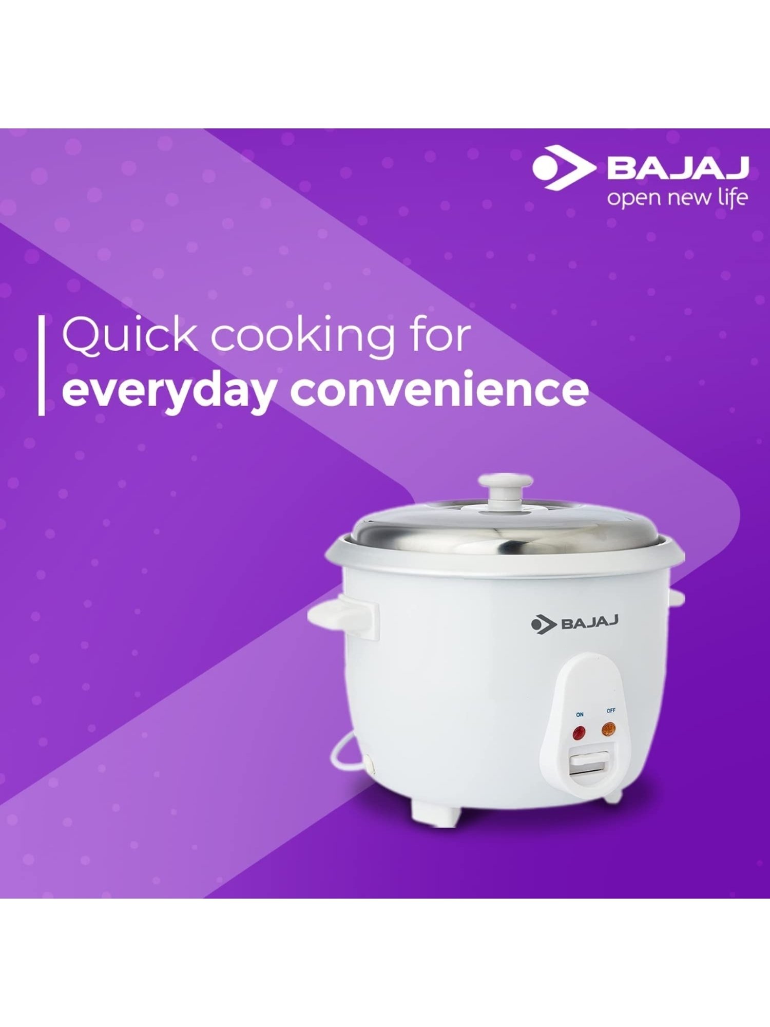 Bajaj RCX 1.8 DLX Rice Cooker 1.8 Litre (White)