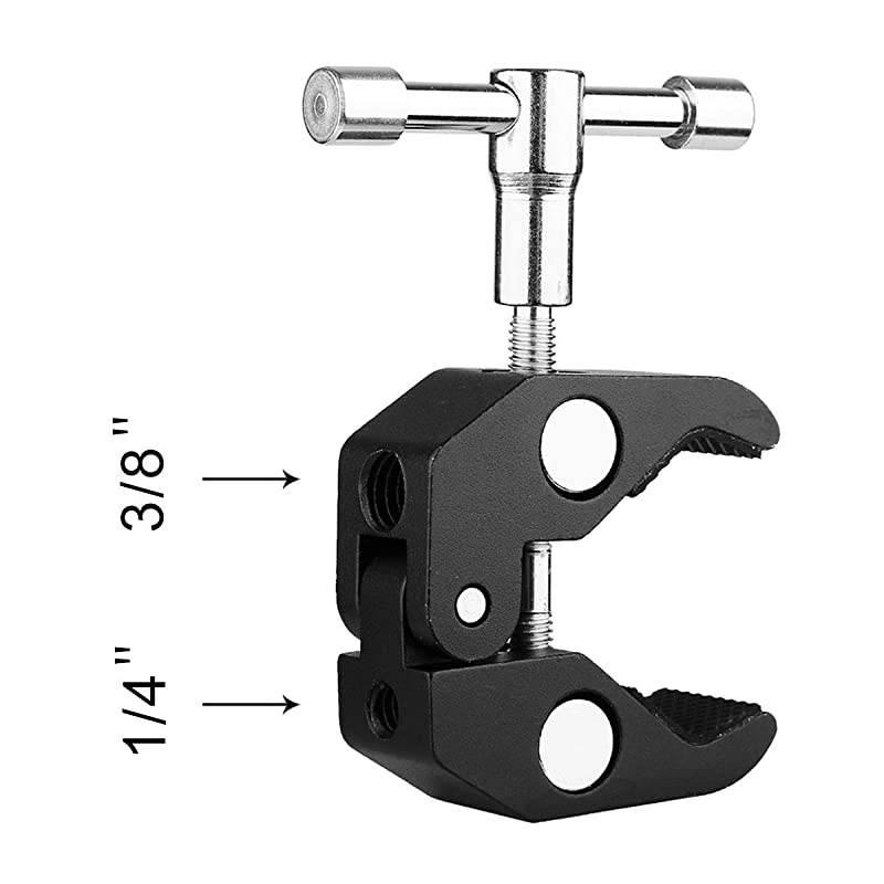 Camera Clamp Mount Monitor Mount Bracket Super Clamp w14 and 38 Thread with Cool Double Ballhead Arm Adapter Bottom Clamp for RoninM Ronin MX Freefly MOVI