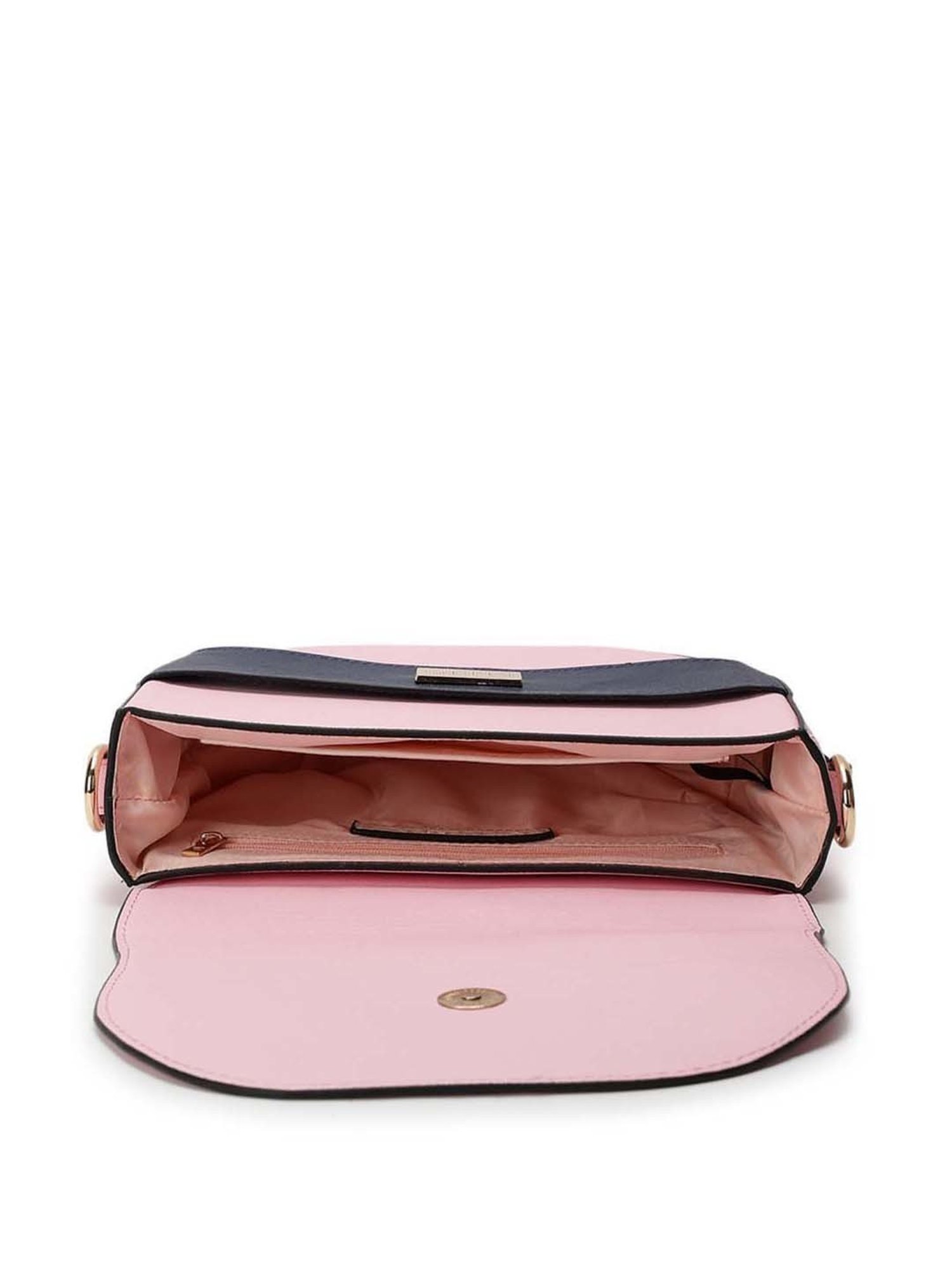 KLEIO Pink Solid Medium Sling Handbag