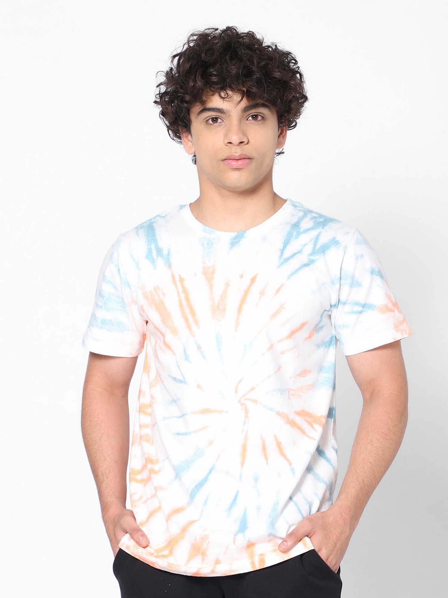 TeenTrums Boys White Tie & Dye T-Shirt