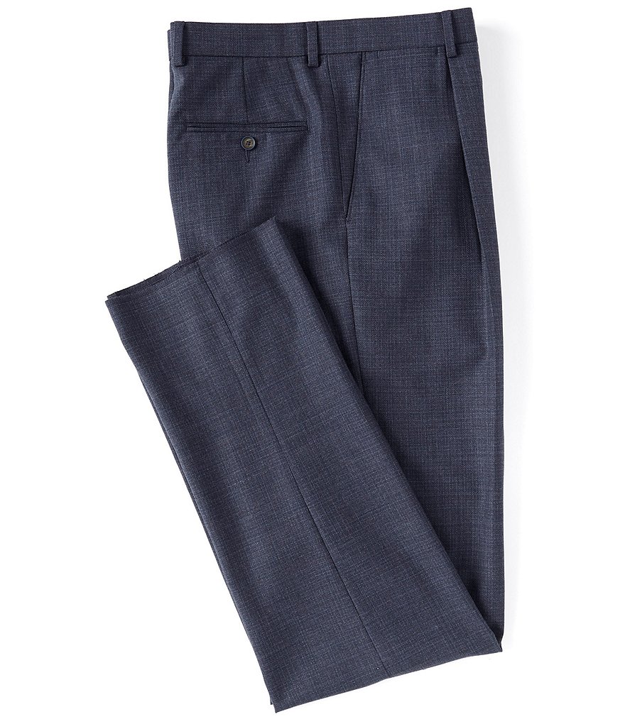 Hart Schaffner Marx Tailored Classic Fit Pleated Front Fancy Wool Dress Pants