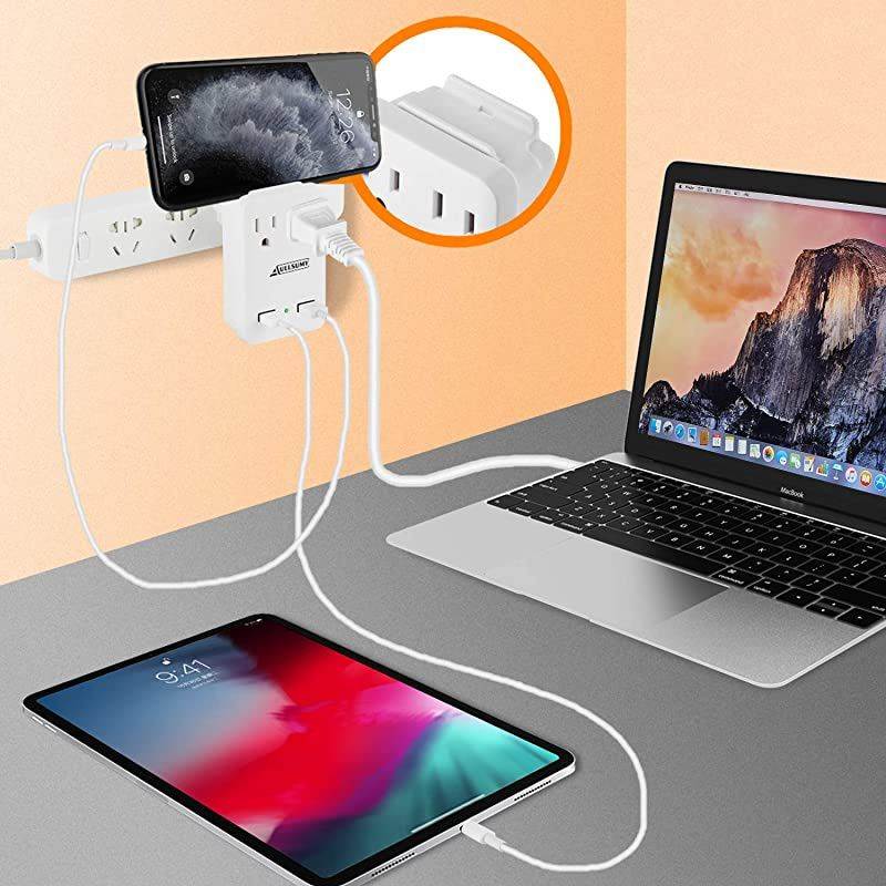 2000W Worldwide Travel Adapter Kit-Universal Electrical Adapters 2 USB Ports 2 US Outlets Travel Power Charger,International Travel Adapter Plug for Europe UK Australia Italy China Ireland