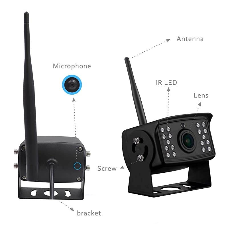 Backup Camera System Kit,5&rsquo;&rsquo; LCD Rear View Monitor with IP69 Waterproof,1080P Vehicle Back up Cam IR Night Vision Wide View Angle for RV Trailer,5th Wheels,Tractor,Trucks