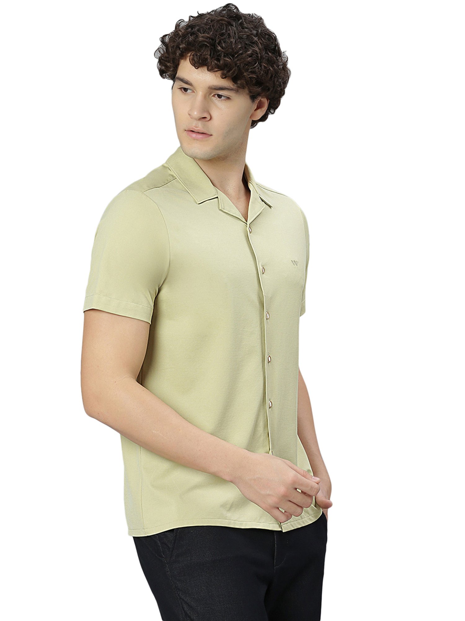 Slowave Khaki Regular Fit Shirt