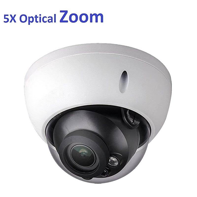 Outdoor POE IP Camera IPCHDBW4433RZS 27135mm Motorized Varifocal Lens 5X Optical Zoom Dome Security Camera with IR 164ft Night Vision Smart H265+ WDR SD Card Slot IVS ONVIF IP67 IK10