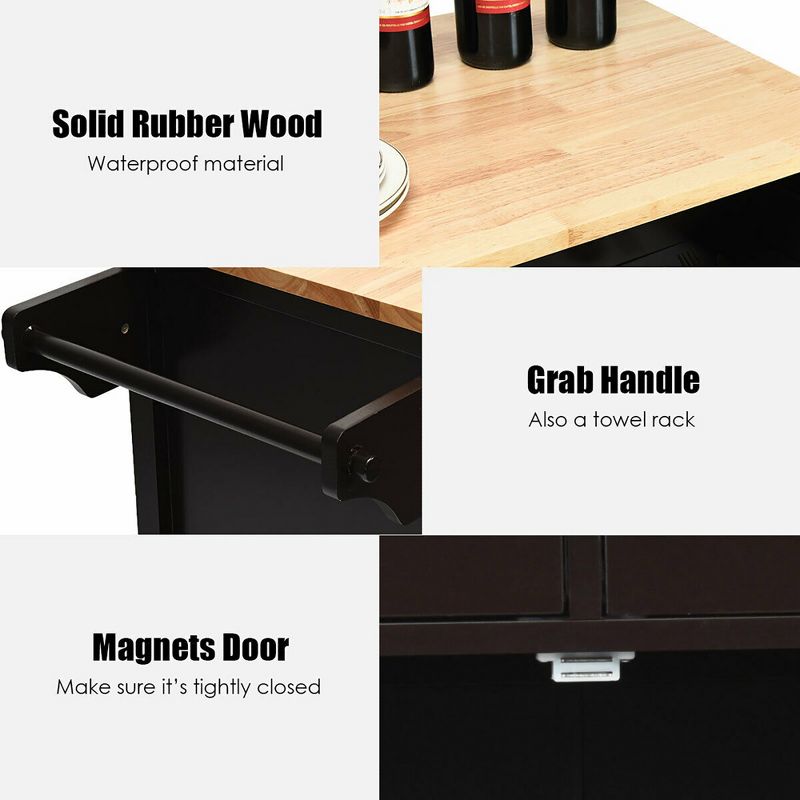 Sunrise Kitchen Island with American Maple Top White/Natural - Flora Home