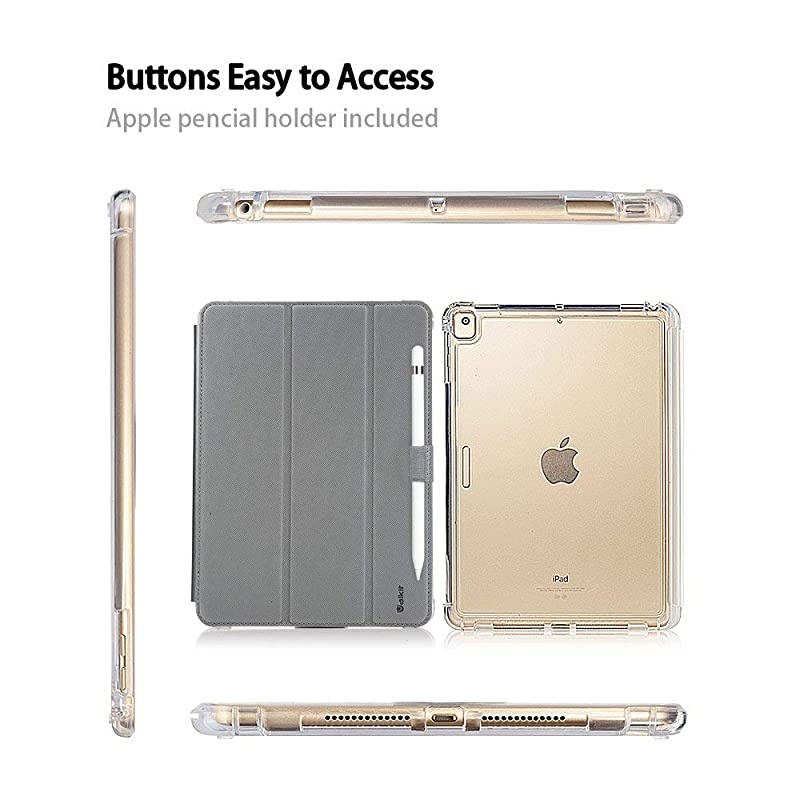 for iPad Pro 10.5 Case with Screen Protector, Protective Heavy Duty Rugged Shockproof Armor with Pencil Holder for Apple iPad Pro 10.5 Cover 2017 with Tempered Glass Screen Protector, Champagne