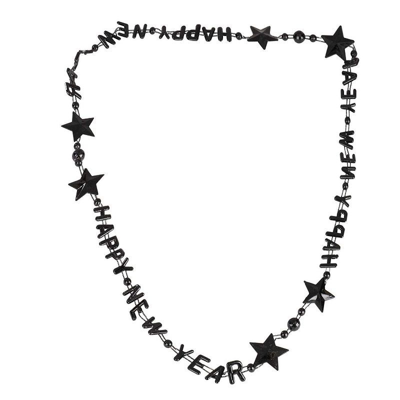 Juvale 24 Pack Happy New Year Party Necklaces for Photo Props, 3 Colors (35 in)