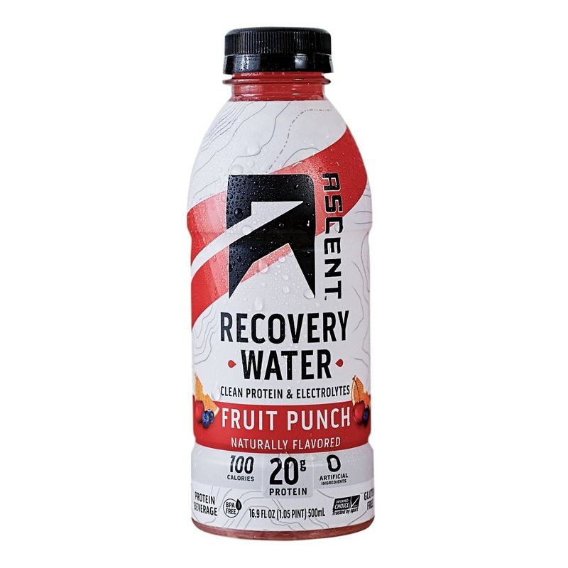 Ascent Protein Recovery Water - Fruit Punch - 12pk/202.8 fl oz