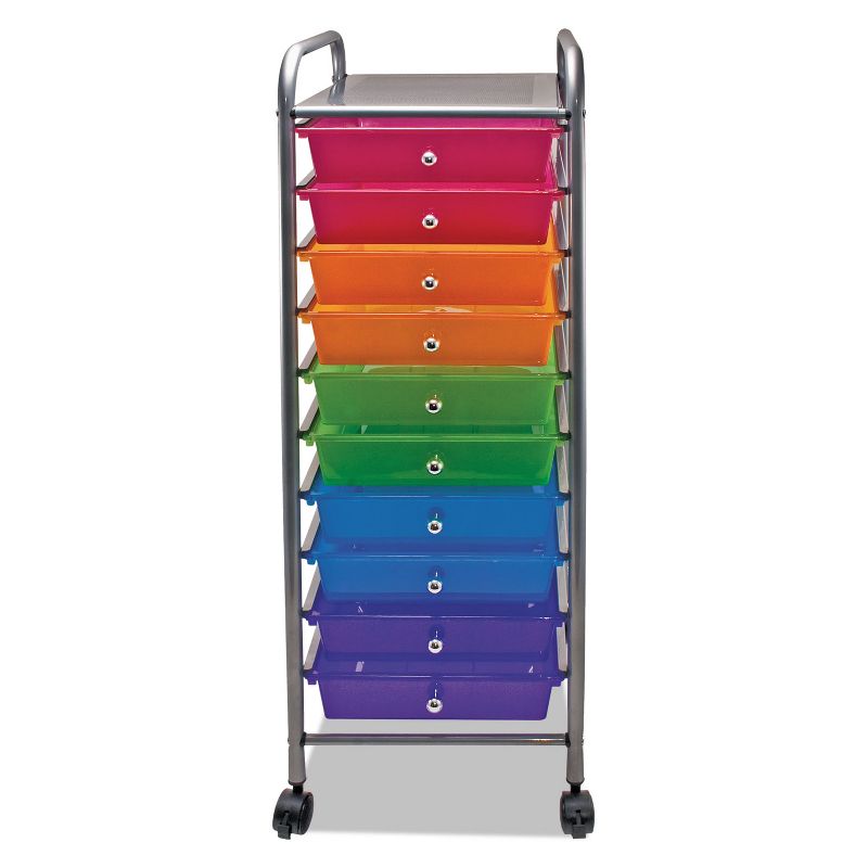 Advantus Portable Drawer Organizer 13w x 15 3/8d x 37-3/4h Assorted/Matte Gray 34004