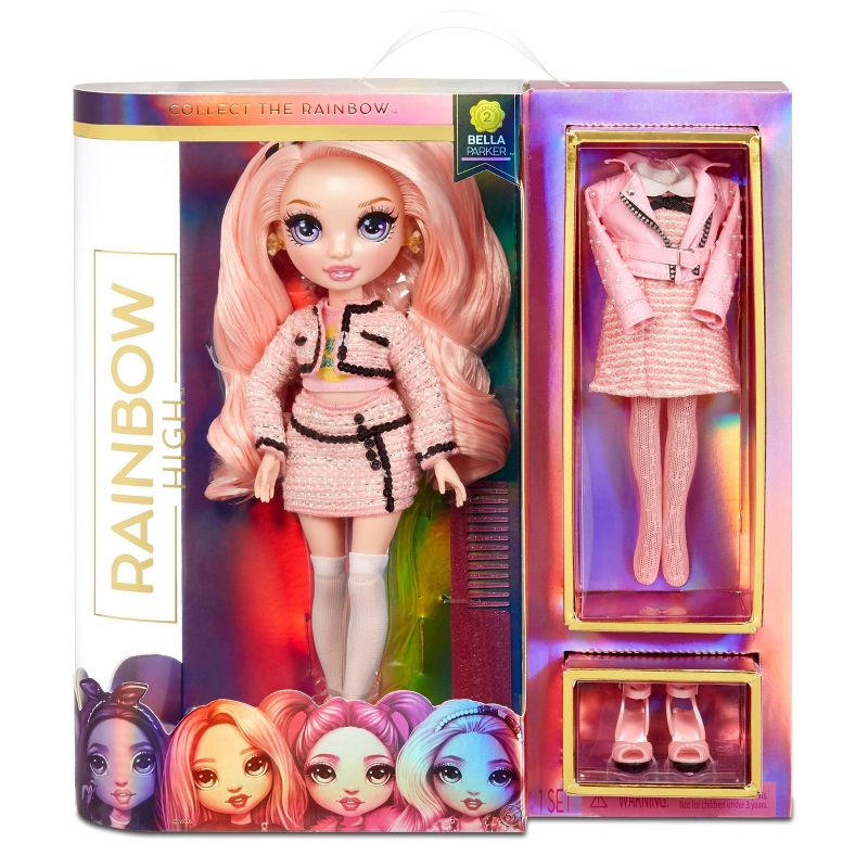 Rainbow High Bella Parker - Pink Fashion Doll with 2 Complete Mix & Match Outfits & Doll Accessories