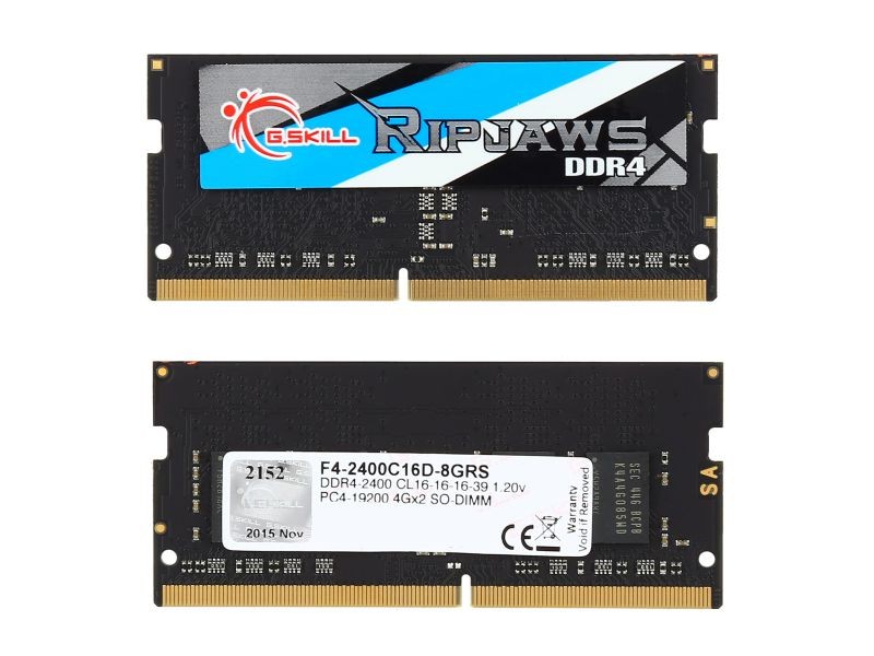 G.SKILL Ripjaws SO-DIMM 8GB 260-Pin DDR4 SO-DIMM DDR4 3200 (PC4 25600) Laptop Memory Model F4-3200C18S-8GRS