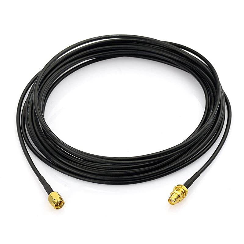 SMA Male to SMA Female Bulkhead Mount RG174 Antenna Extension Coaxial Cable 5m 165 feet for 4G LTE Router Gateway Mobile Cell Phone Signal Booster Cellular Amplifier RTL SDR Dongle Receiver