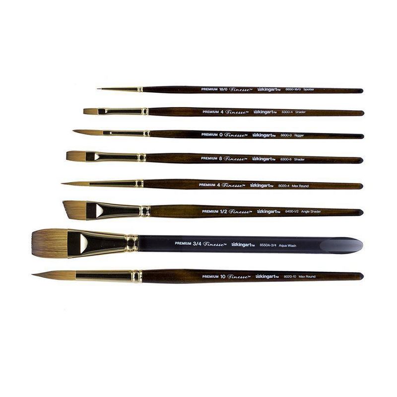 Kingart 8ct Finesse Brush Set - Short handle