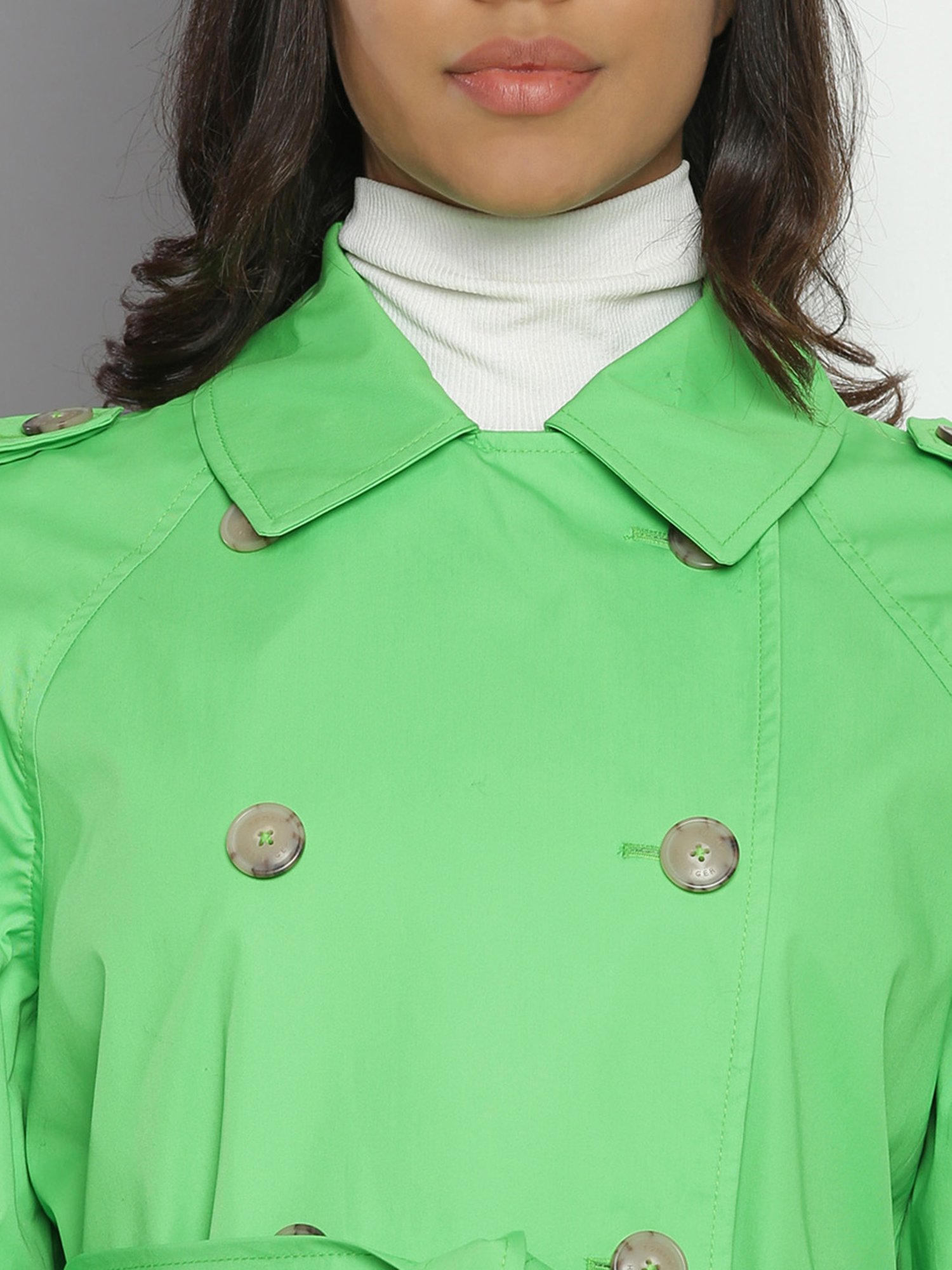 Tommy Hilfiger Spring Lime Regular Fit Trench Coat