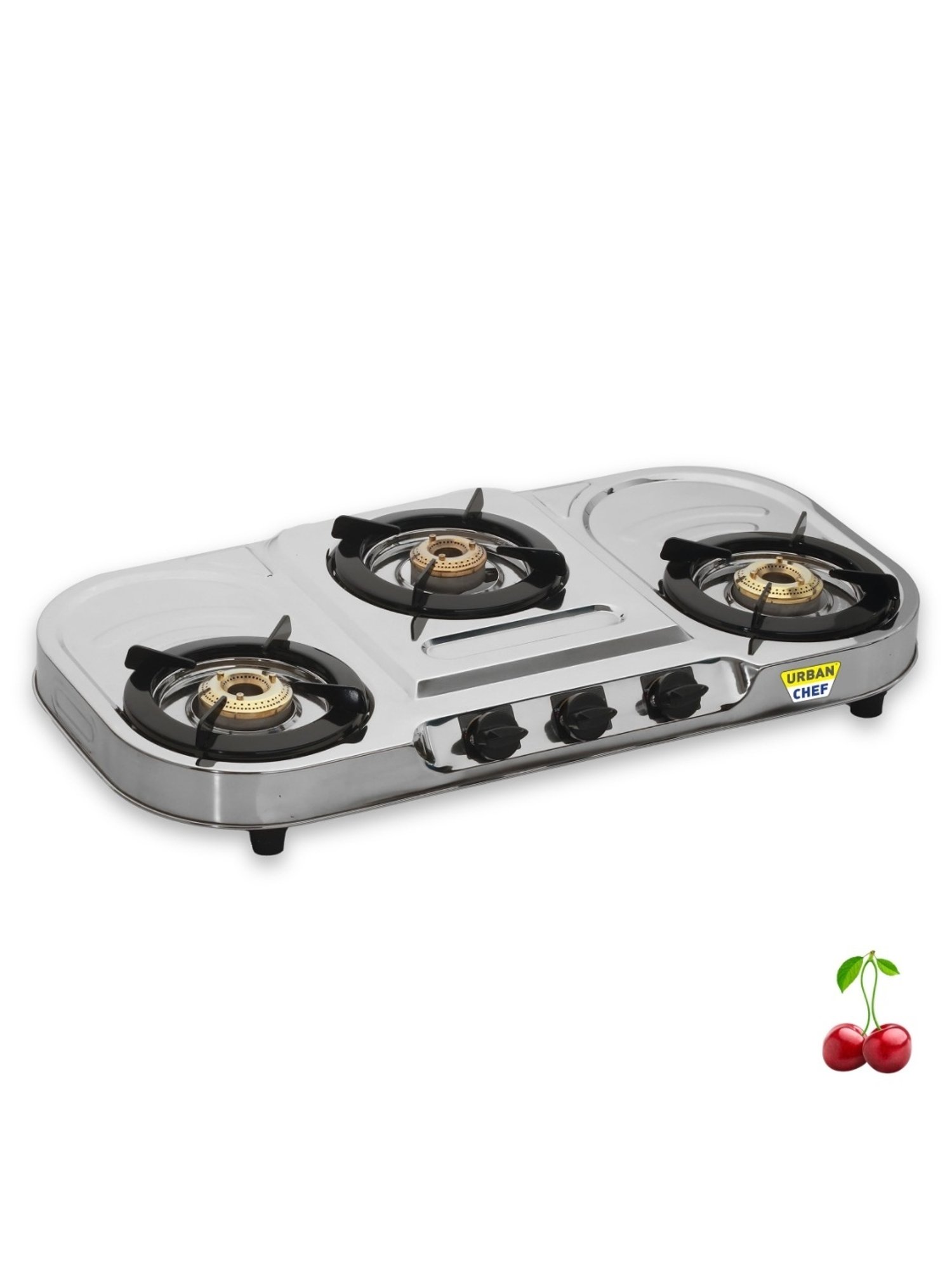 Urban Chef Gas Stove with 3 Burners ( Silver/Black )
