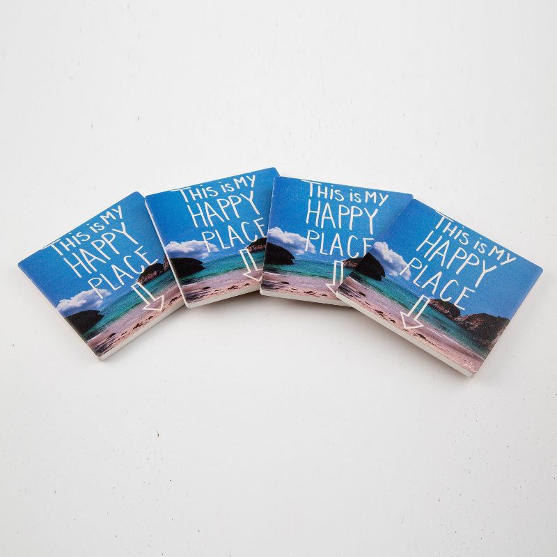 Thirstystone This Is My Happy Place Coaster Set of 4