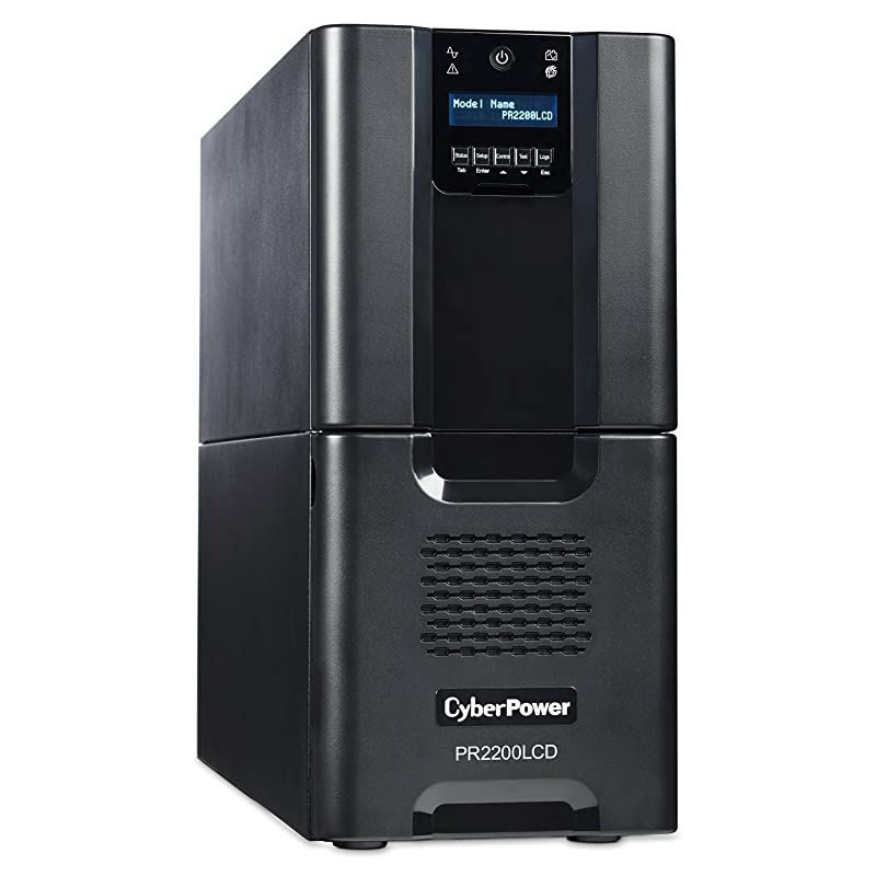 PR2200LCD Smart App Sinewave UPS System, 2200VA/1980W, 10 Outlets, AVR, Tower Black