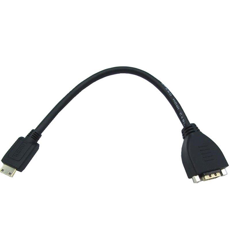 Gold Plated High Speed Mini HDMI Male to HDMI Female Extension Cable With Screw Panel Mount 0.5m