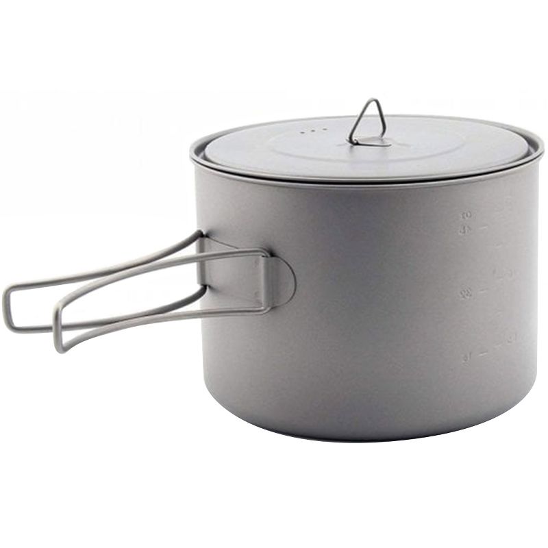 TOAKS 1600ml Ultralight Titanium Camping Cook Pot with Foldable Handles and Lid