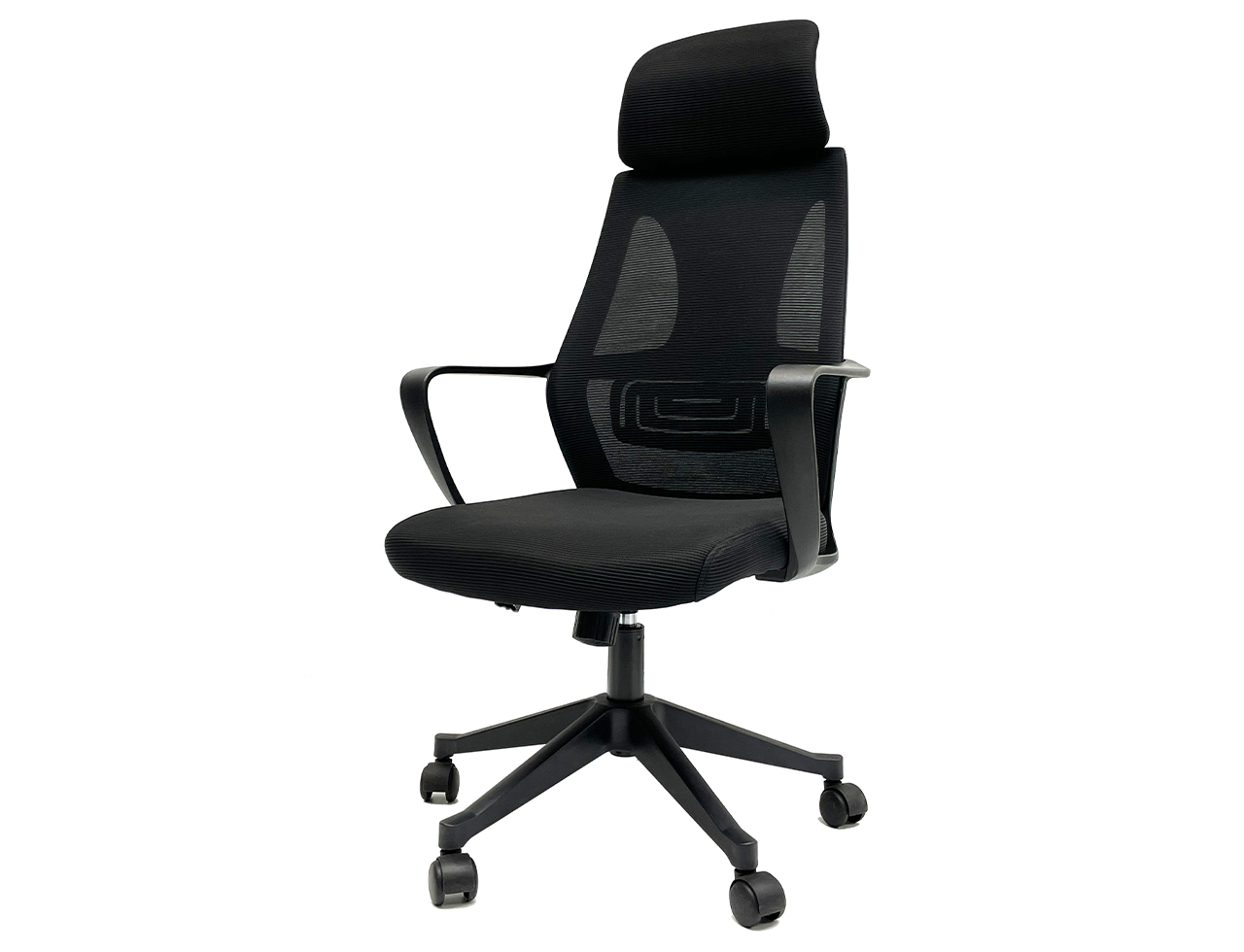 GIAS Ergonomic High-back Mesh Office Chair With Adjustable Headrest Fixed Armrest Lumbar Support&Thick Seat Cushion Swivel Computer Task Chair,black