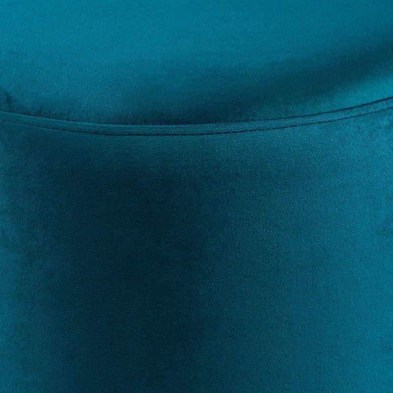 Newstret Round Upholstered Ottoman Cyan - Aiden Lane