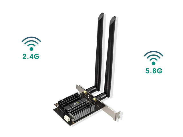 EDUP WiFi 6 Card AX 3000Mbps PCIe Network Card AX200 802.11AX 2.4Ghz/5.8Ghz with Bluetooth 5.0 & Heat Sink Wireless PCI Express Wi-Fi Adapters Dual Band Antenna for Windows 10 64-bit