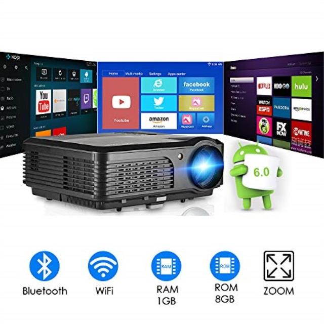 bluetooth wifi video projector hd home theater digital lcd led proyector with 4400 lux android projector for indoor outdoor entertainment game hdmi usb vga av tv stick xbox blueray player wii laptop