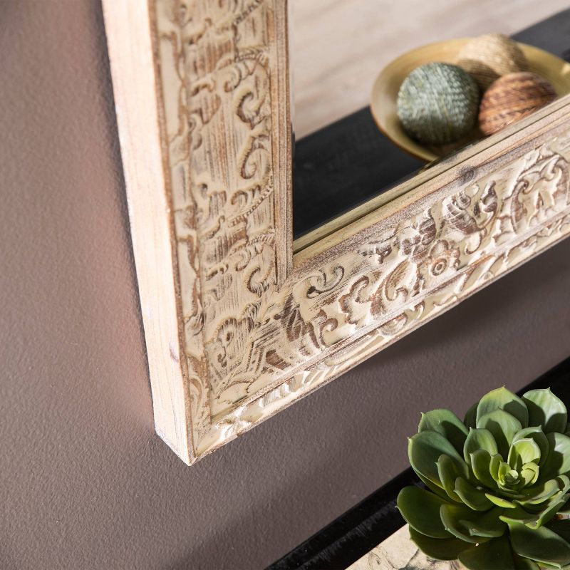 24" x 33.75" Moelege Hanging Decorative Wall Mirror Natural - Southern Enterprises