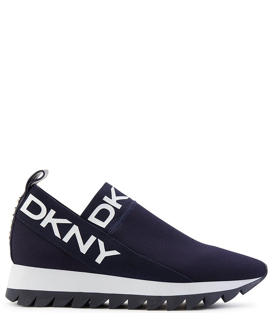 DKNY Ashton Knit Signature Logo Slip-On Sneakers