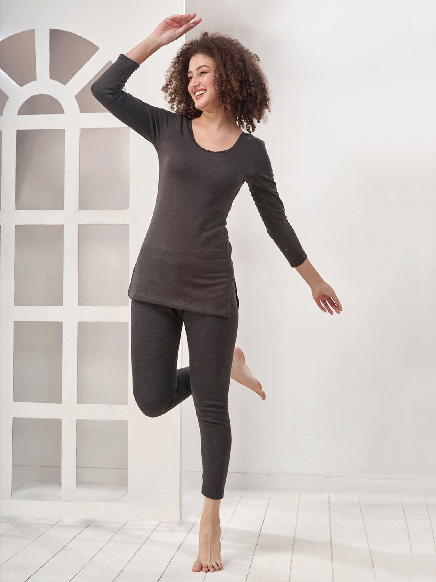 LUX Inferno Black Plain Long T-Shirt - Pack Of 2