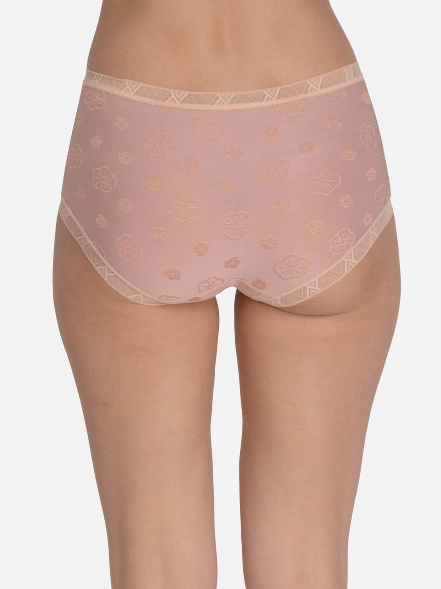 mod & shy Peach Printed Hipster Panty