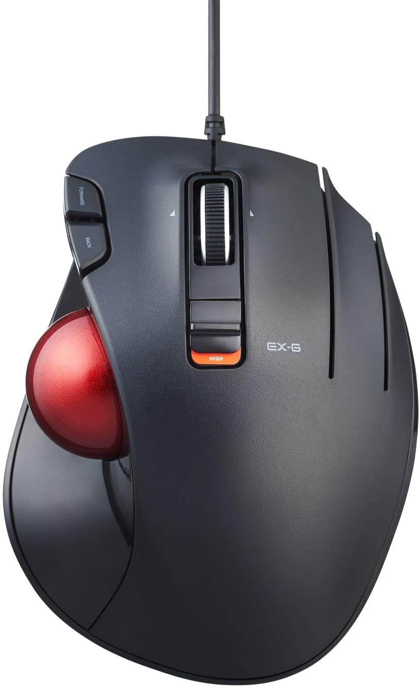 Wired Thumb-Operated Trackball Mouse, 5-Button Function with Smooth Tracking, Precision Optical Gaming Sensor Red Ball