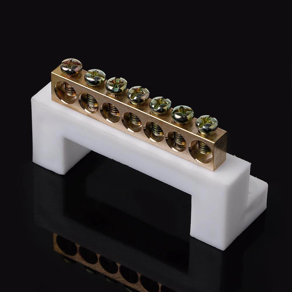 7 Positions Electric Cable Connector Screw Barrier Terminal Strip Block Bar Terminals Block