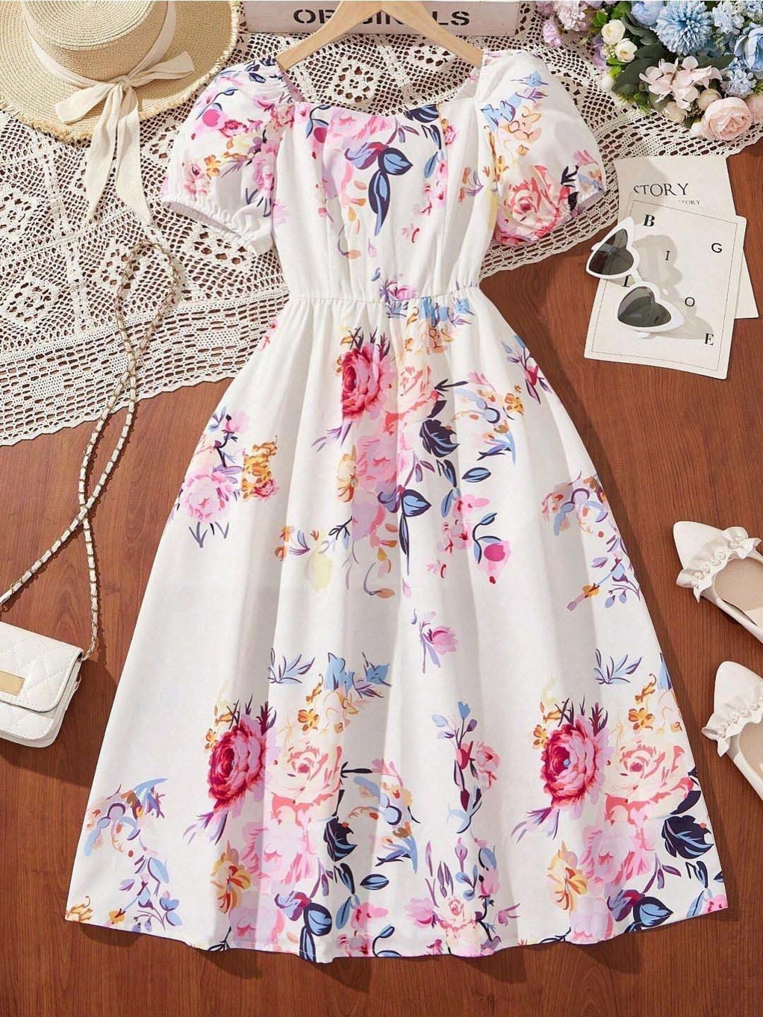 Bolly Lounge Girls White Floral Dress